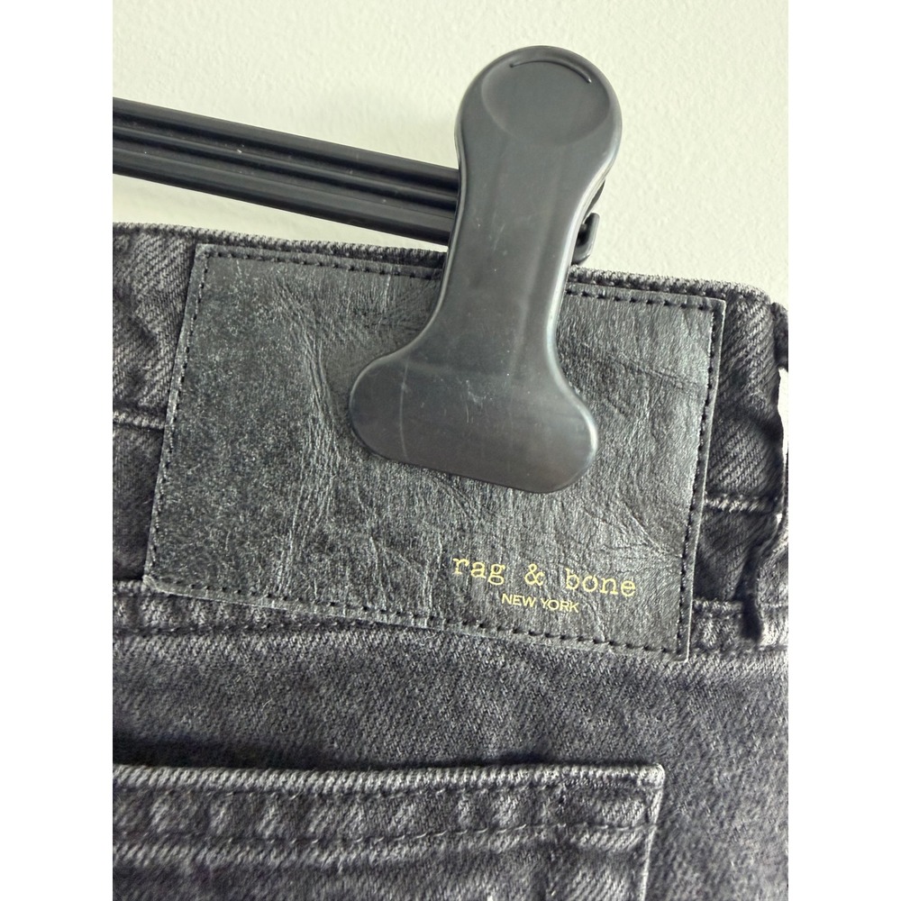 Rag & Bone Dre Low-Rise Slim Boyfriend Jeans Highland Black Raw Hem 29 - Picture 6 of 10